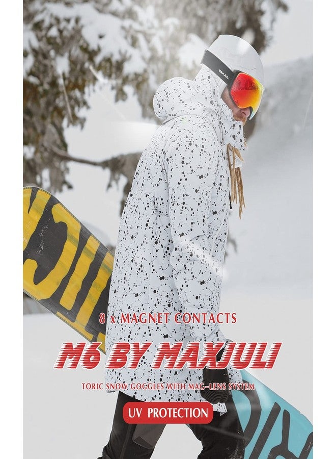 MAXJULI Ski Goggles Men Women,OTG Snow Goggles with Magnetic Interchangeable Anti-Fog HD Lens UV Protection (Black Frame/Red Lens) - Image 2